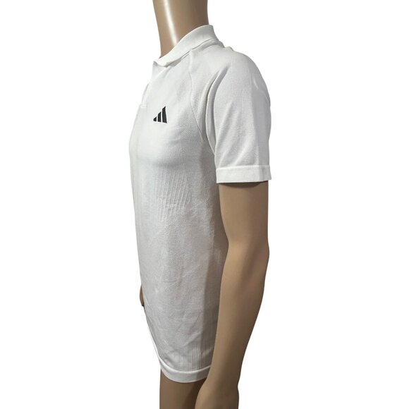 Adidas Men’s Polo Shirt Tennis Golf S White Training Essentials Short Sleeve - Picture 2 of 16